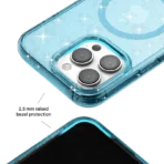 Blue Stardust Glitter iPhone Case - Image 4