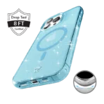 Blue Stardust Glitter iPhone Case - Image 2