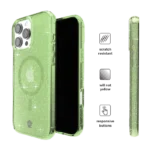 Lime Stardust Glitter iPhone Case - Image 5