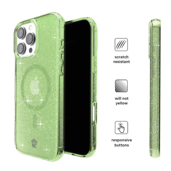 Lime Stardust Glitter iPhone Case