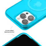 Neon Blue Clear iPhone Case - Image 3