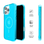 Neon Blue Clear iPhone Case - Image 6