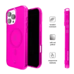 Neon Pink Clear iPhone Case - Image 6