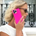 Neon Pink Clear iPhone Case - Image 2