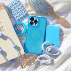 Neon Blue Clear iPhone Case - Image 7