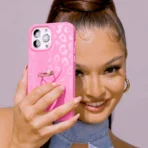 Hot Pink Caviar Crystals iPhone Case - Image 2