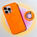 Neon Orange Clear iPhone Case - Image 2